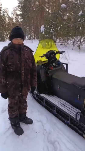 Вожу дрова на снегоходе Восток