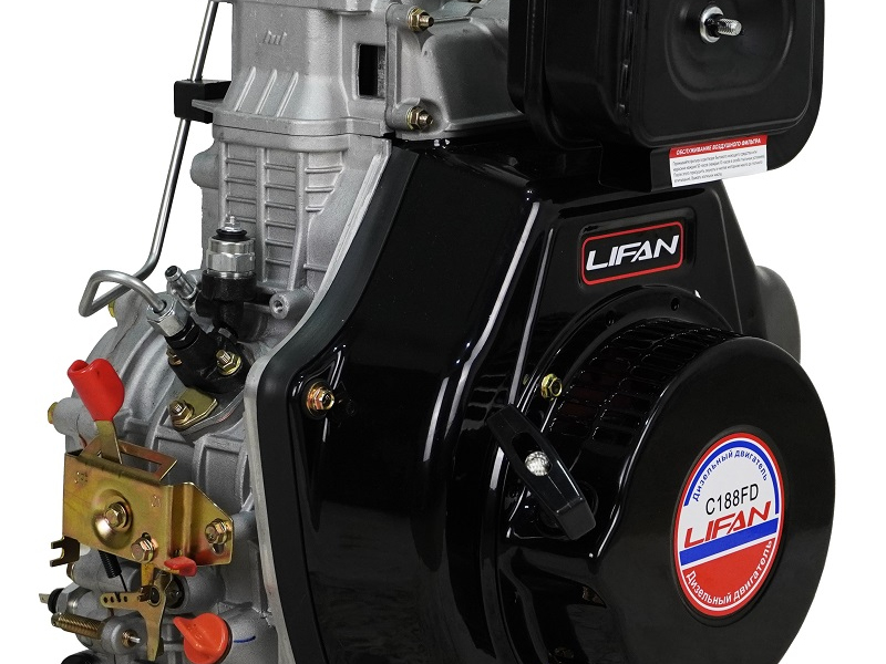 Двигатель Lifan Diesel 188FD, конусный вал, катушка 6 Ампер